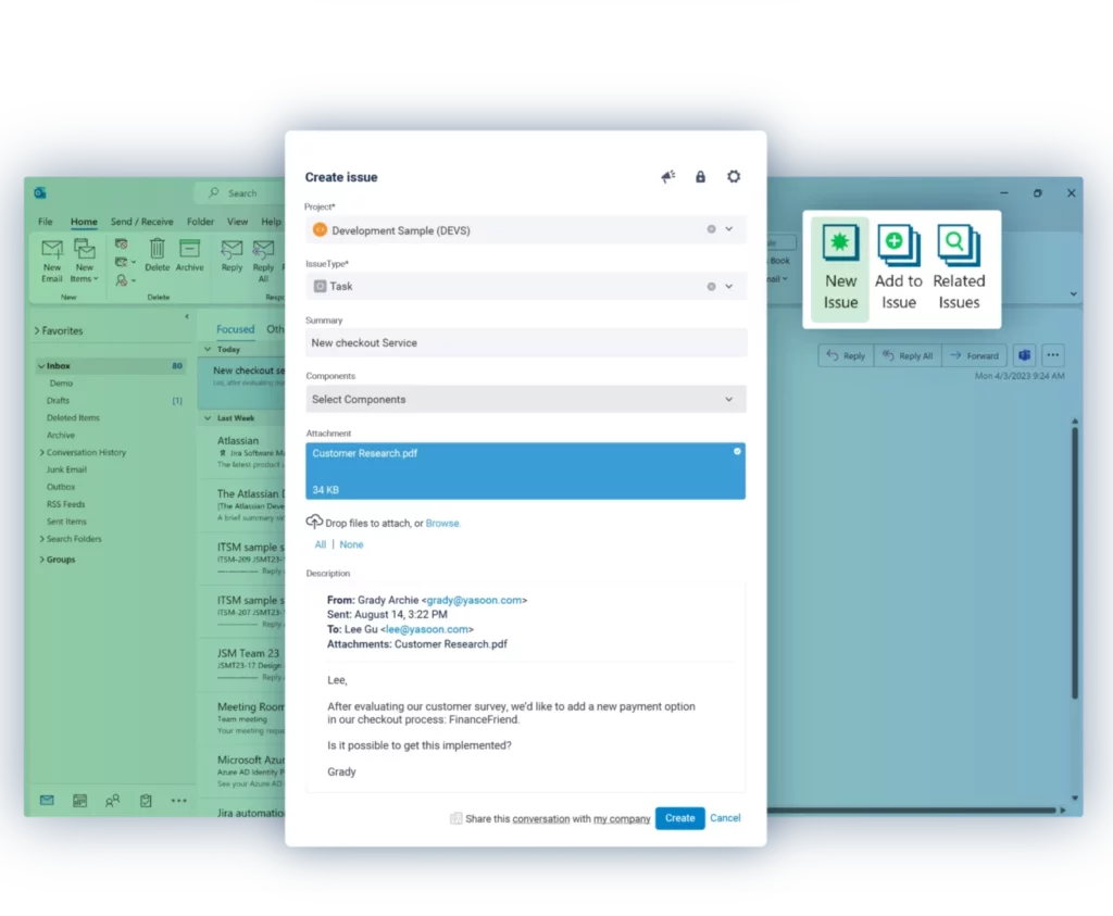 اتصال Jira و Outlook