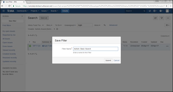 جستجو در jira