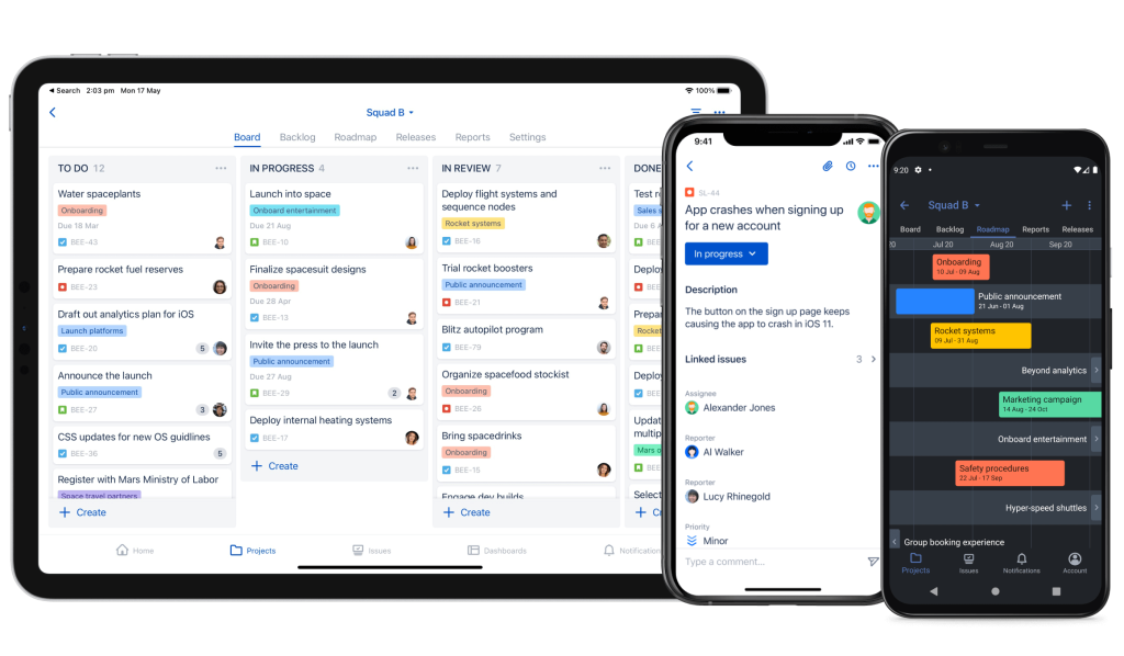 نسخه موبایل نرم افزار جیرا Jira